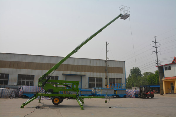 拖車折臂式液壓升降平臺調試 拖車折臂式液壓升降平臺調試